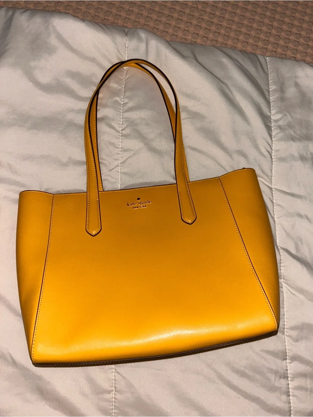 kate spade saffron yellow leather tote - Picture 1 of 5